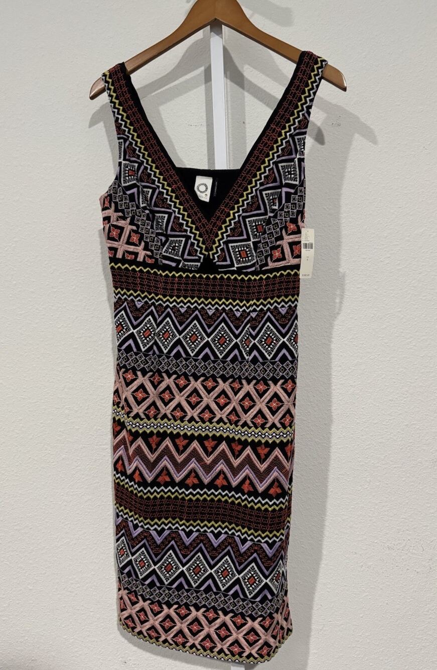 Akemi + Kin Anthropologie Embroidered Sheath Dress 6 NWT